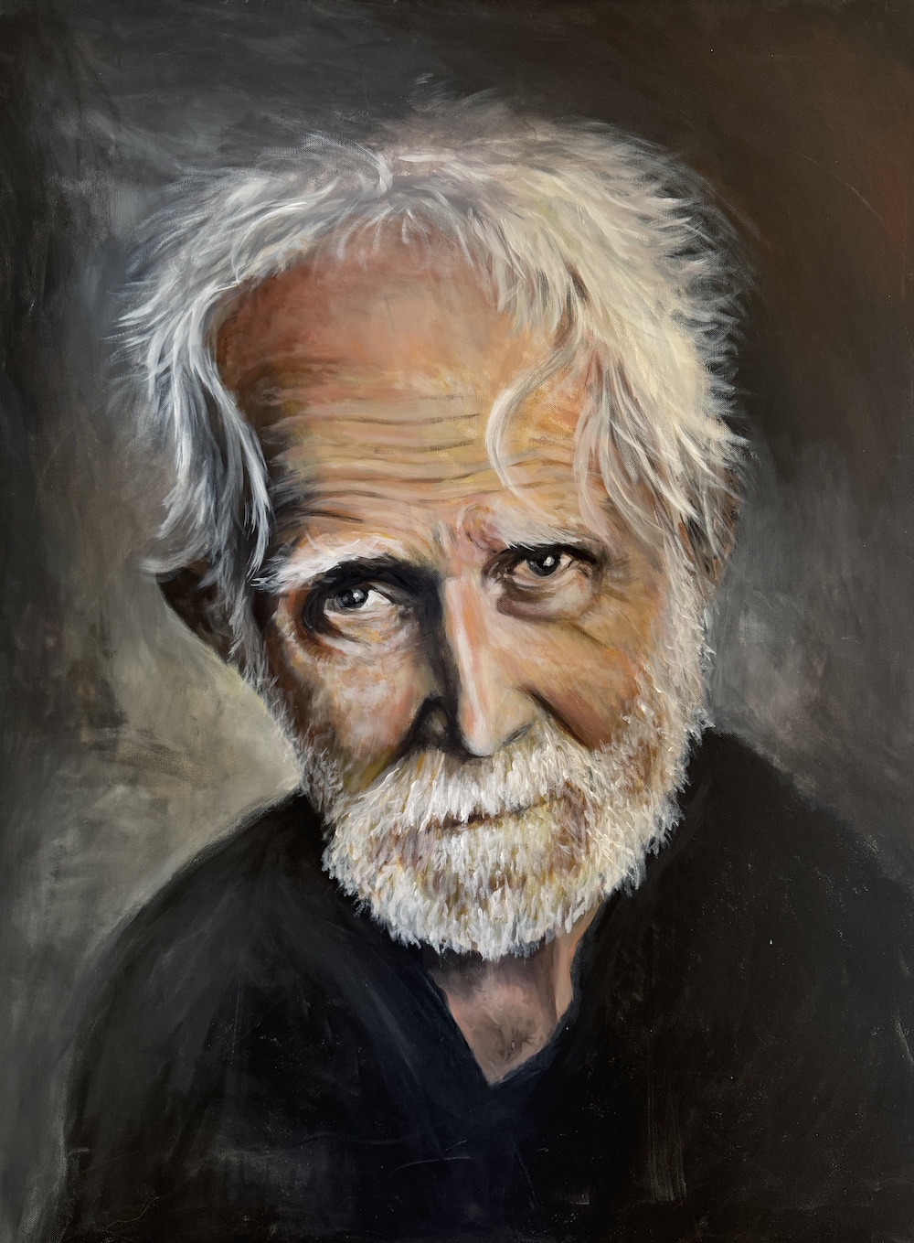 old man painting